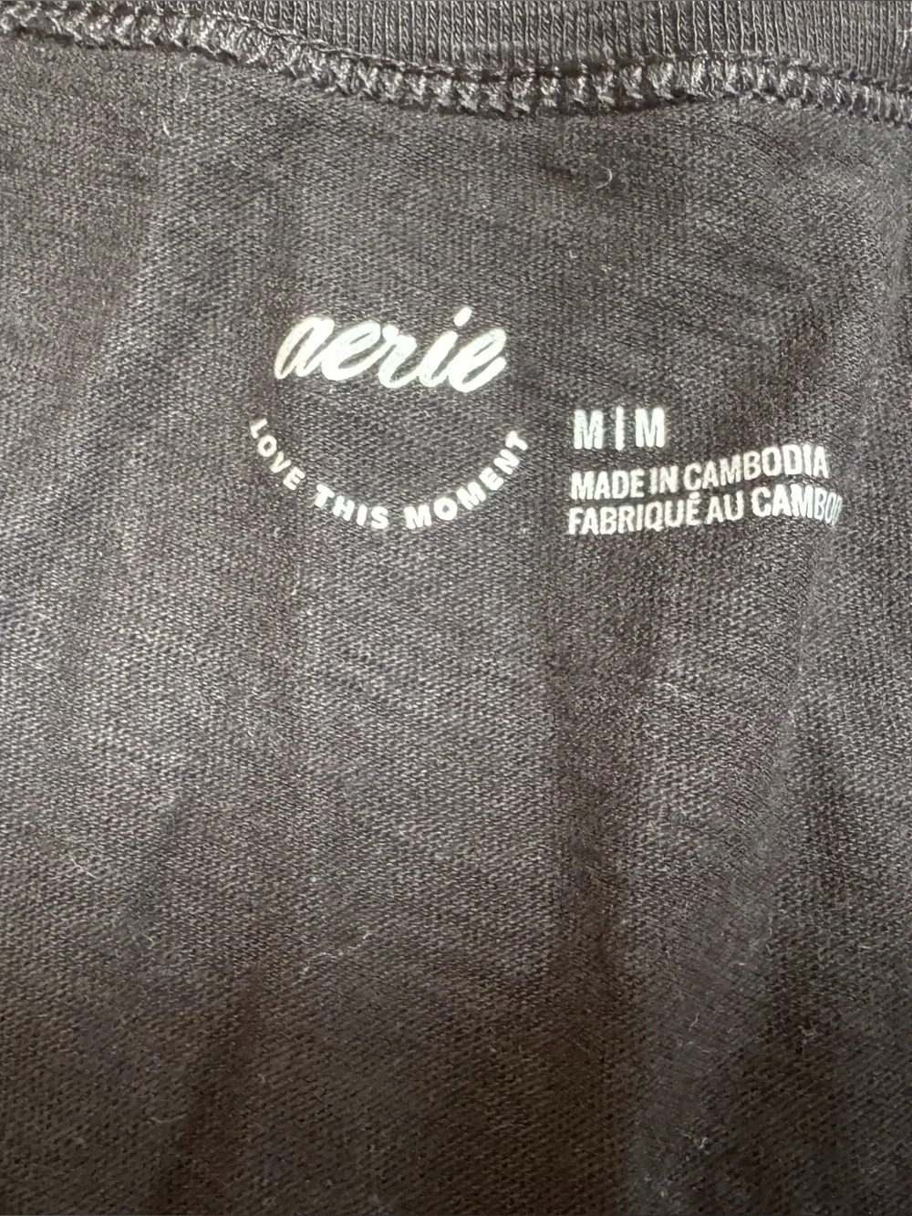 aerie Womens Sz M Black V-Neck Oversized Tee